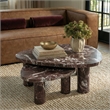 Libby 2-Piece Faux Red Levanto Marble Nesting Coffee Table Set