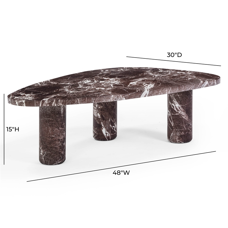 Libby 2-Piece Faux Red Levanto Marble Nesting Coffee Table Set