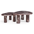 Libby 2-Piece Faux Red Levanto Marble Nesting Coffee Table Set