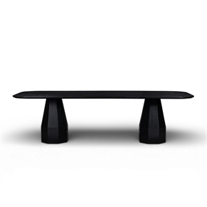 Brocha Black 106&quot Long Ash Dining Table