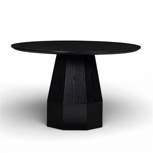 Brocha Black 48&quot Round Ash Dining Table