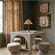 Tomlin Beige Game Table and Ottoman Set