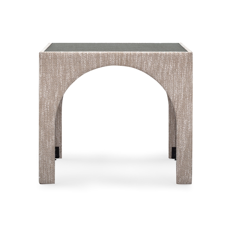 Tomlin Beige Game Table and Ottoman Set