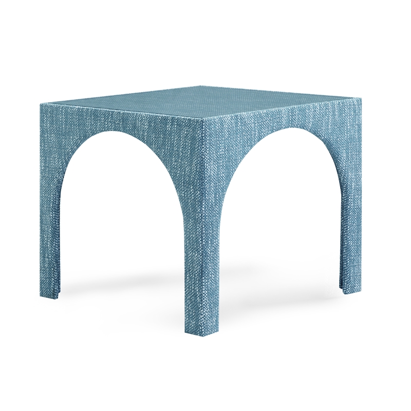 Tomlin Teal Game Table and Ottoman Set