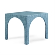 Tomlin Teal Game Table and Ottoman Set