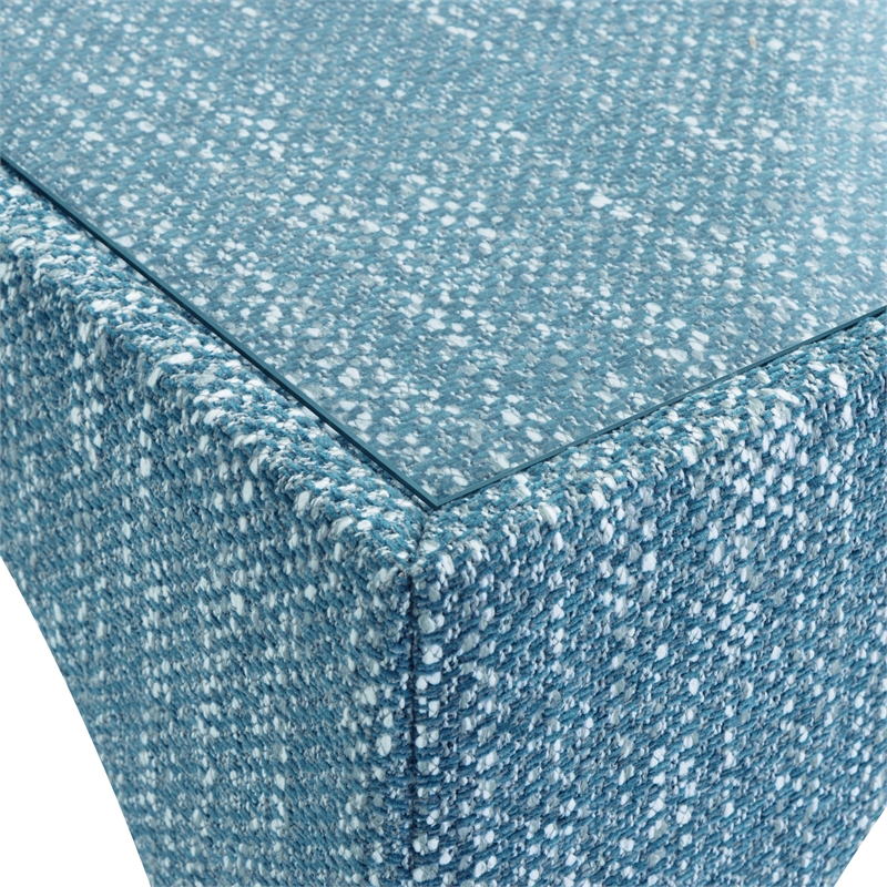 Tomlin Teal Game Table and Ottoman Set