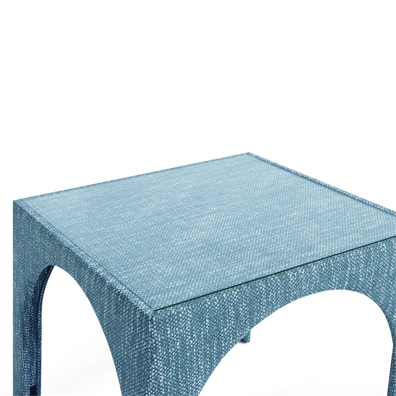 Tomlin Teal Game Table and Ottoman Set