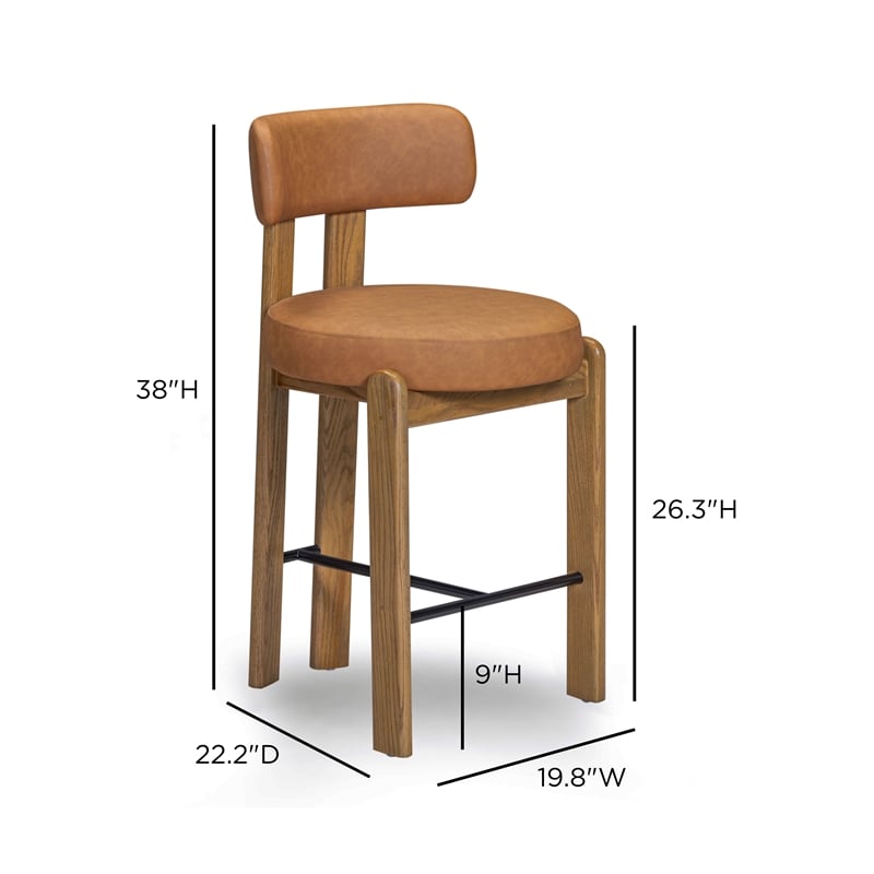 Odessa Brown Performance Vegan Leather Counter Stool
