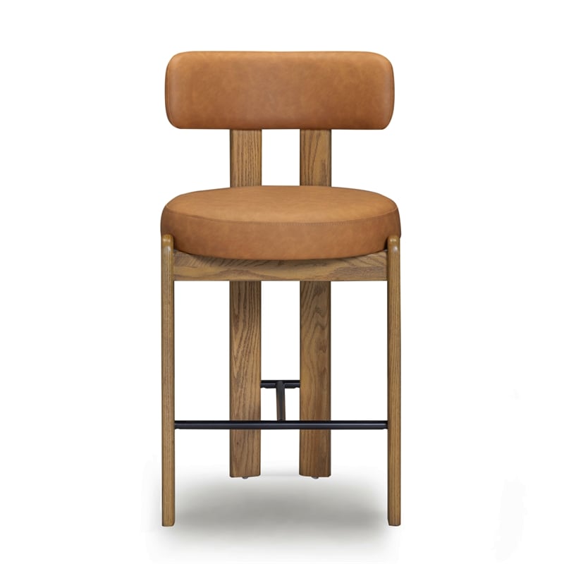 Odessa Brown Performance Vegan Leather Counter Stool