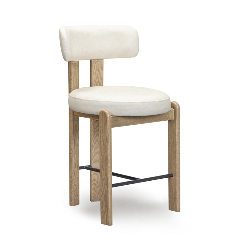 Odessa Cream Performance Vegan Leather Counter Stool