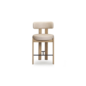 Odessa Taupe Performance Vegan Leather Counter Stool
