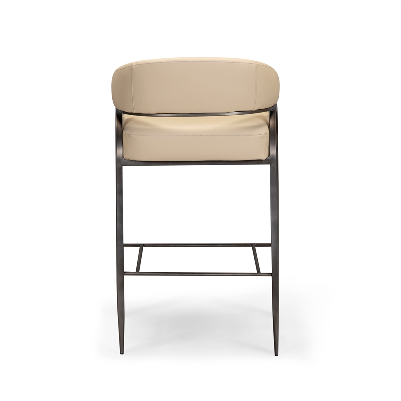 Tatum Taupe Performance Vegan Leather Counter Stool
