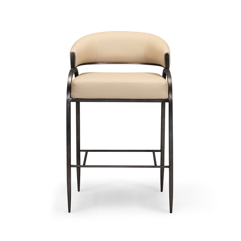 Tatum Taupe Performance Vegan Leather Counter Stool