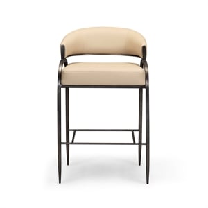 Tatum Taupe Performance Vegan Leather Counter Stool