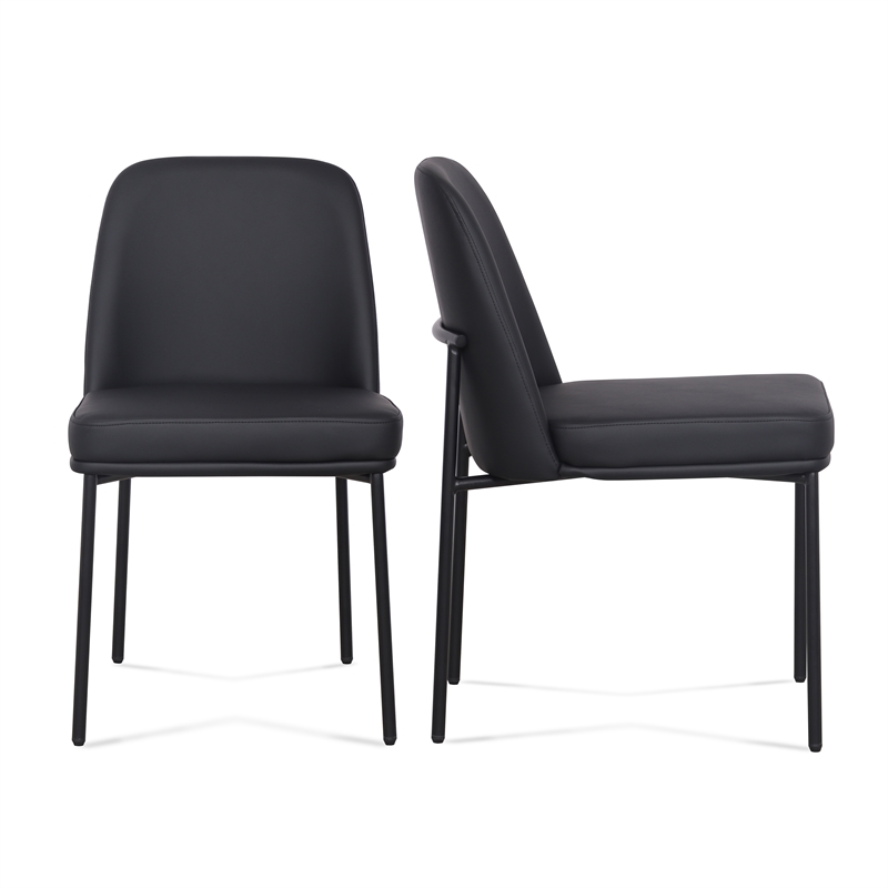 Sydney Black Performance Vegan Leather Dining Chair Set of 2