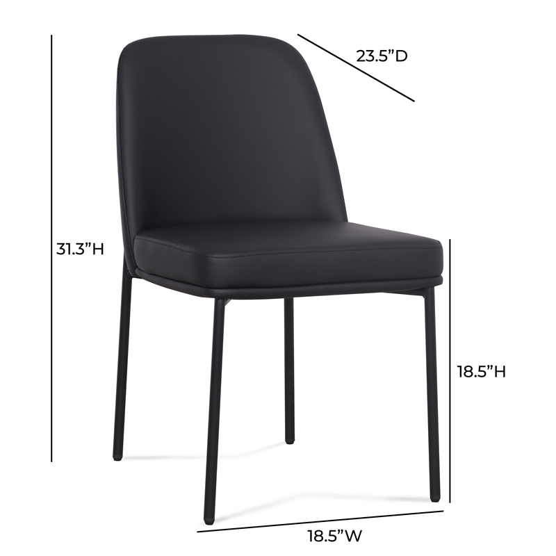 Sydney Black Performance Vegan Leather Dining Chair Set of 2