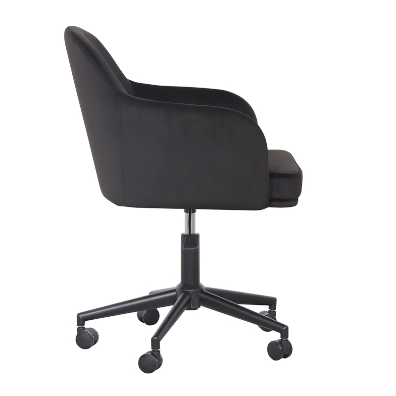 TOV Furniture Sydney Black Performance Velvet Office Desk Chair