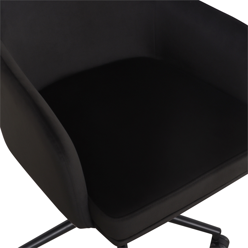 TOV Furniture Sydney Black Performance Velvet Office Desk Chair