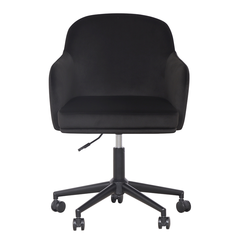 TOV Furniture Sydney Black Performance Velvet Office Desk Chair
