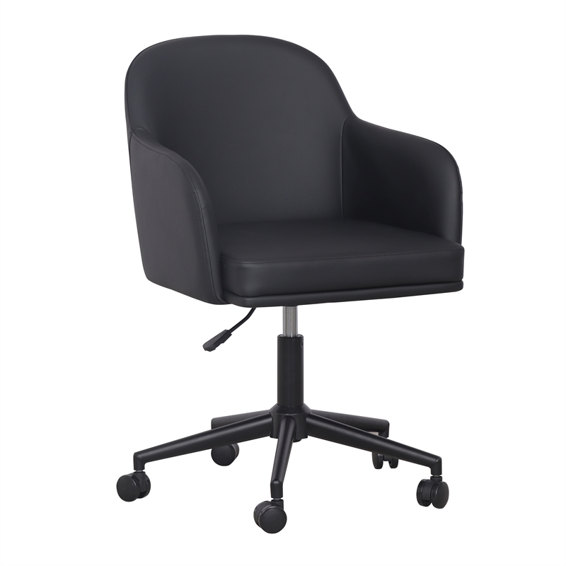 TOV Furniture Sydney Black Performance Vegan Leather Office Desk Chair