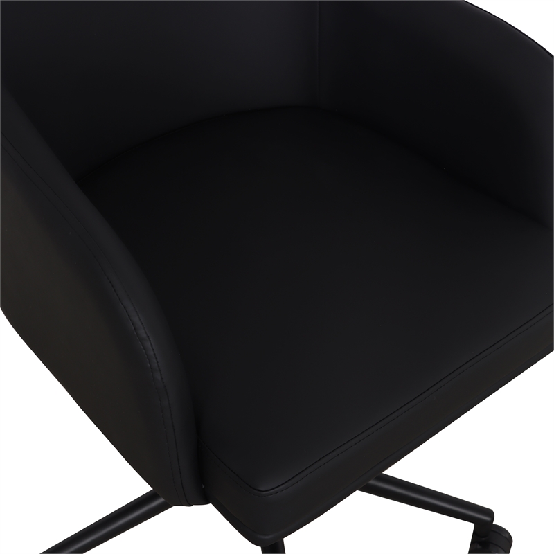 TOV Furniture Sydney Black Performance Vegan Leather Office Desk Chair