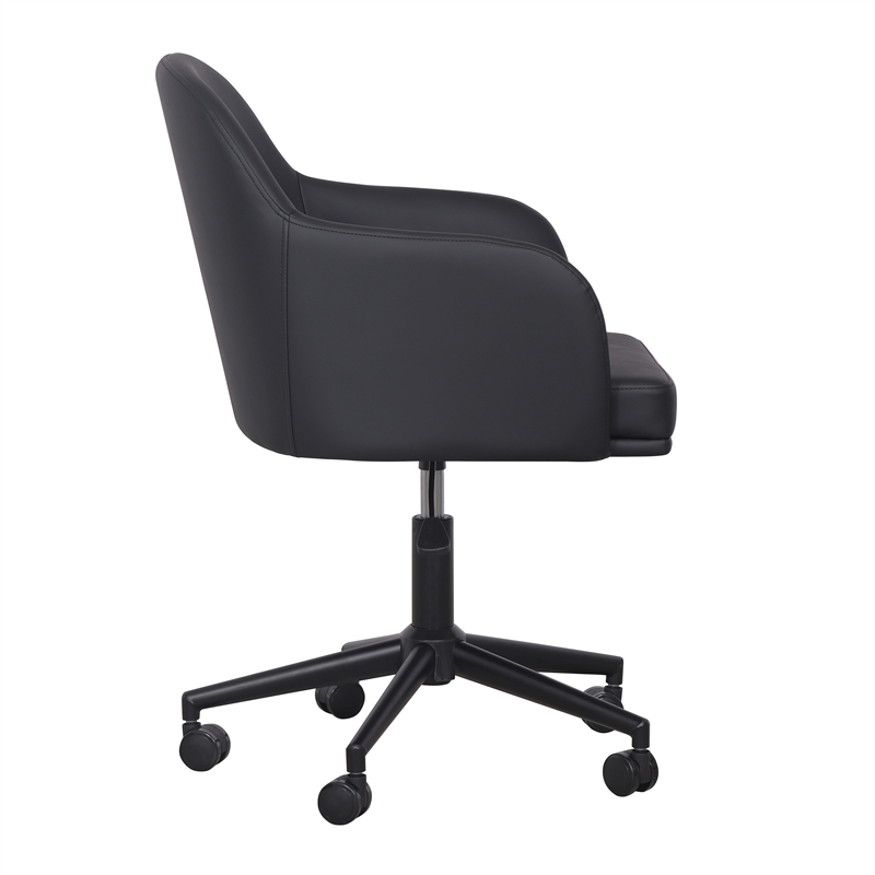 TOV Furniture Sydney Black Performance Vegan Leather Office Desk Chair