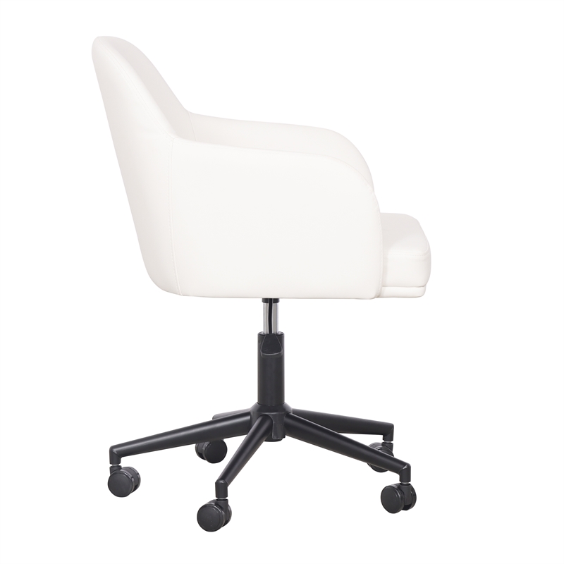 TOV Furniture Sydney Cream Performance Vegan Leather Office Desk Chair