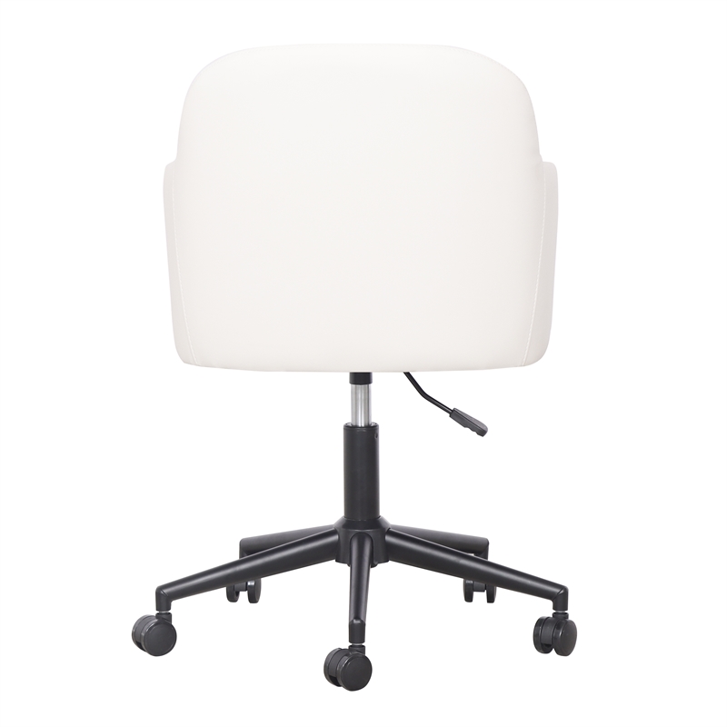 TOV Furniture Sydney Cream Performance Vegan Leather Office Desk Chair