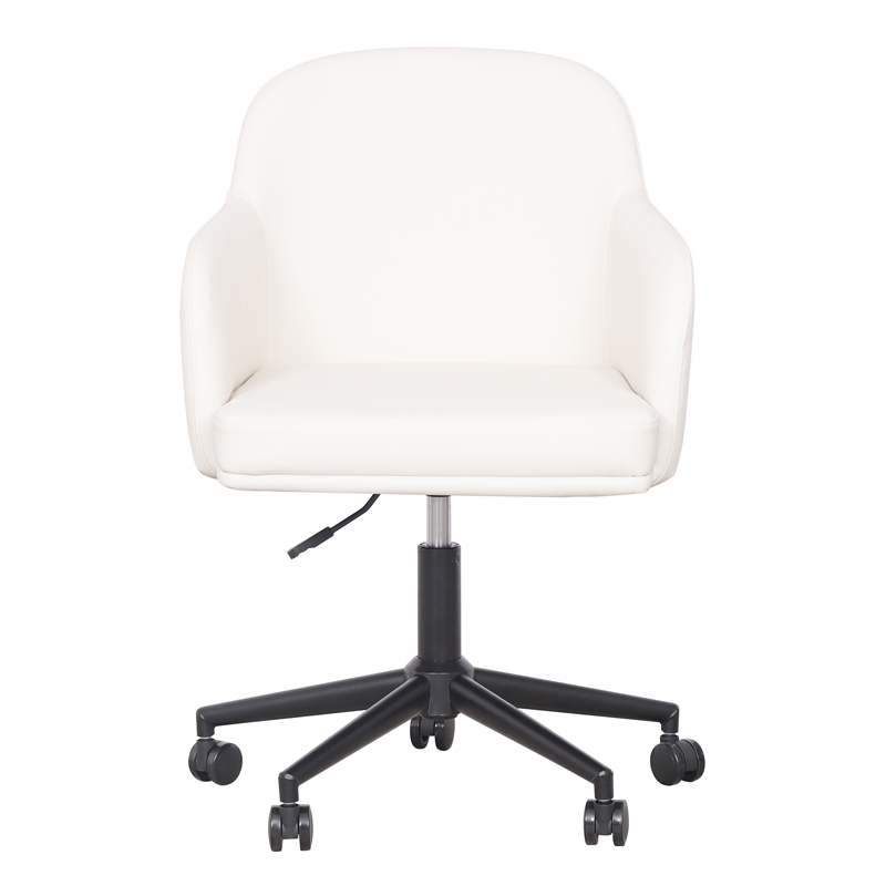 TOV Furniture Sydney Cream Performance Vegan Leather Office Desk Chair