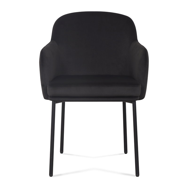 Sydney Black Performance Velvet Armchair Set of 2