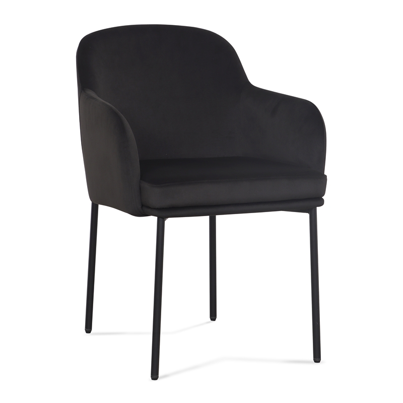 Sydney Black Performance Velvet Armchair Set of 2