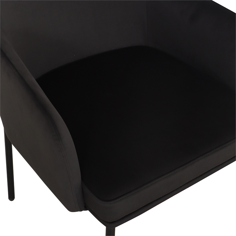Sydney Black Performance Velvet Armchair Set of 2