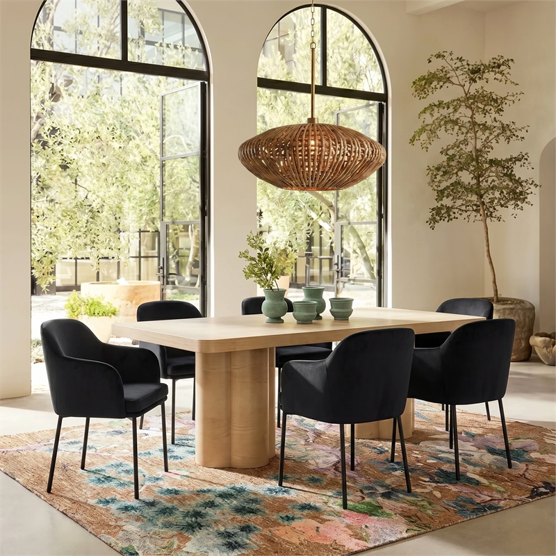 Sydney Black Performance Velvet Armchair Set of 2