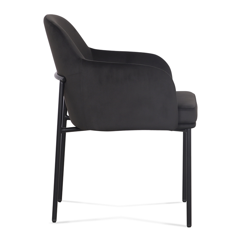 Sydney Black Performance Velvet Armchair Set of 2