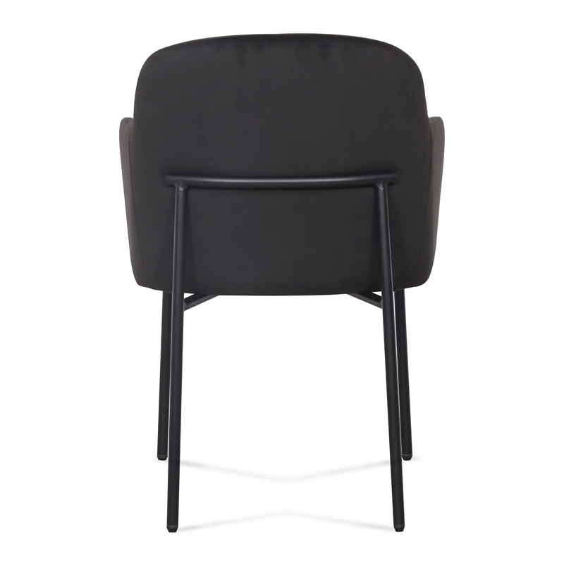 Sydney Black Performance Velvet Armchair Set of 2