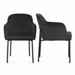 Sydney Black Performance Velvet Armchair Set of 2