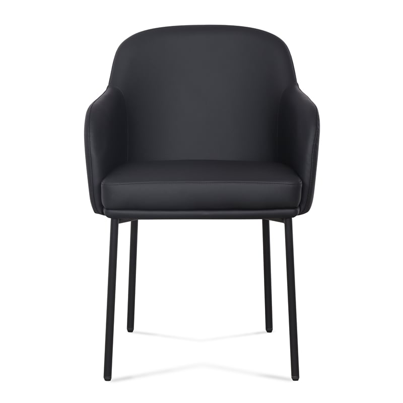 Sydney Black Performance Vegan Leather Armchair Set of 2