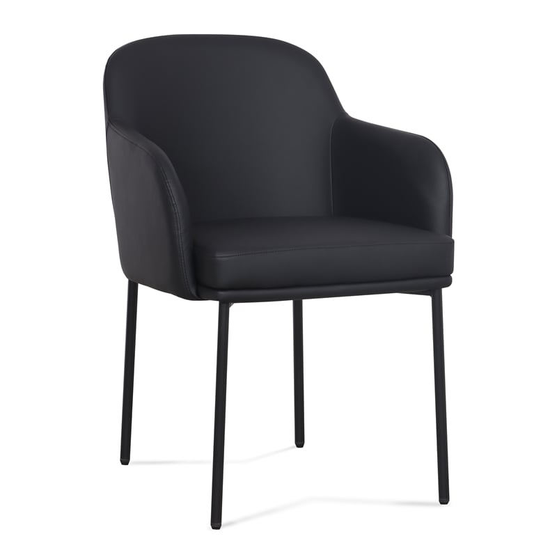 Sydney Black Performance Vegan Leather Armchair Set of 2
