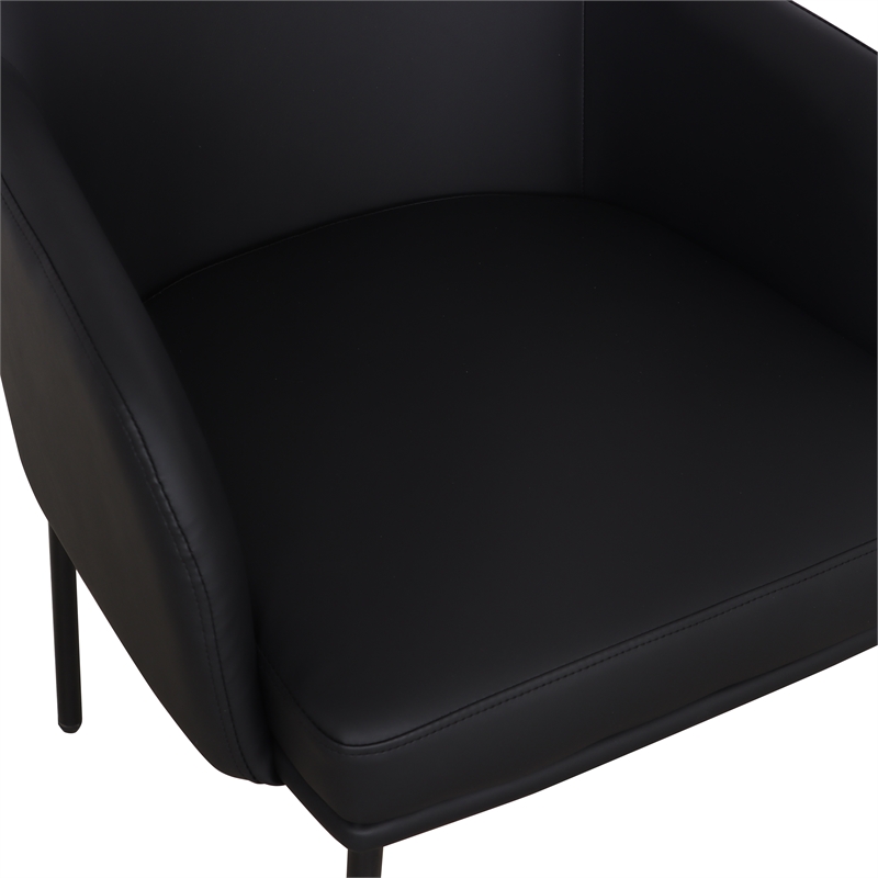 Sydney Black Performance Vegan Leather Armchair Set of 2