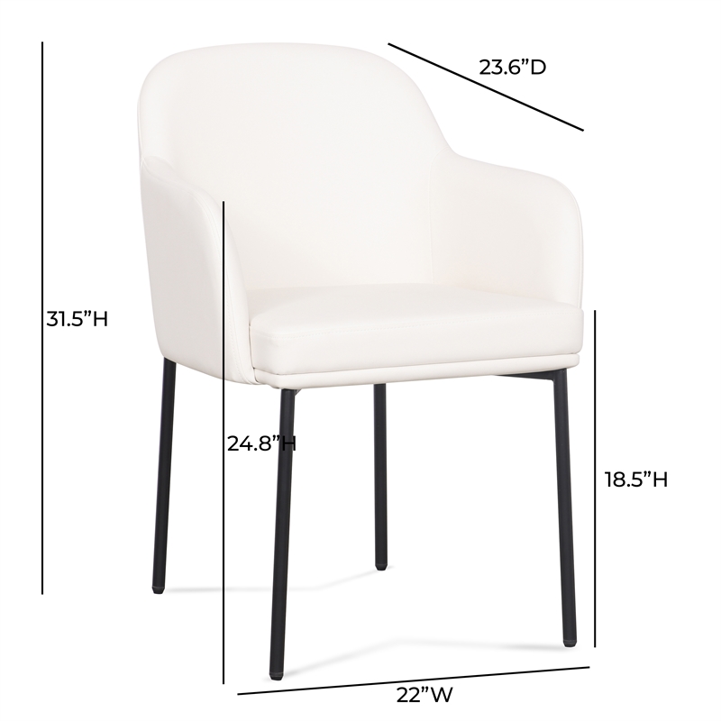 Sydney Cream Performance Vegan Leather Armchair Set of 2