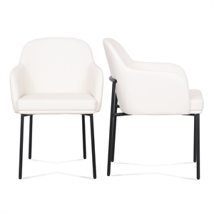 Sydney Cream Performance Vegan Leather Armchair Set of 2