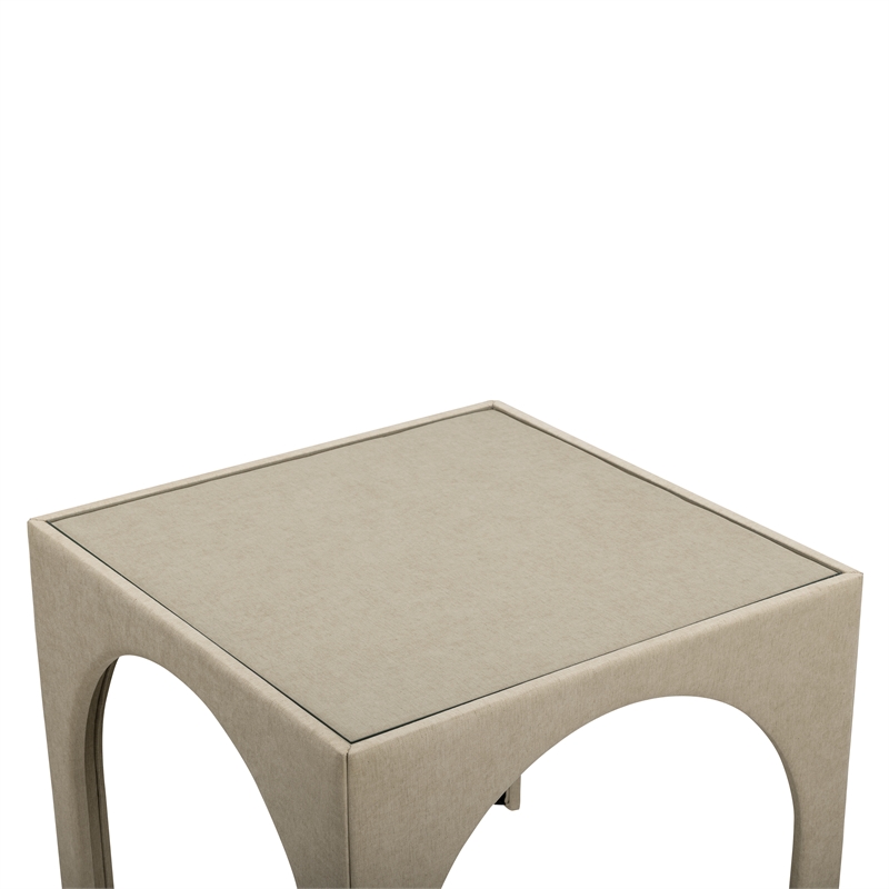 Tomlin Tan Performance Chenille Game Table and Ottoman Set