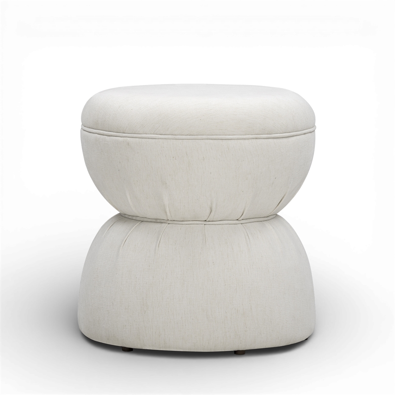 Tomlin Cream Performance Chenille Game Table and Ottoman Set