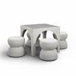 Tomlin Cream Performance Chenille Game Table and Ottoman Set