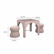 Tomlin Light Pink Performance Chenille Game Table and Ottoman Set