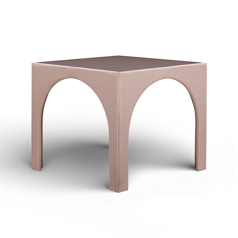 Tomlin Light Pink Performance Chenille Game Table and Ottoman Set