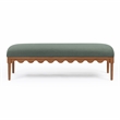 Oodle Green Vegan Mohair Bench in Walnut