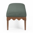 Oodle Green Vegan Mohair Bench in Walnut