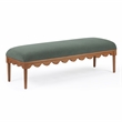 Oodle Green Vegan Mohair Bench in Walnut