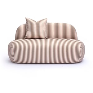 Carraway Brown Striped Linen Loveseat
